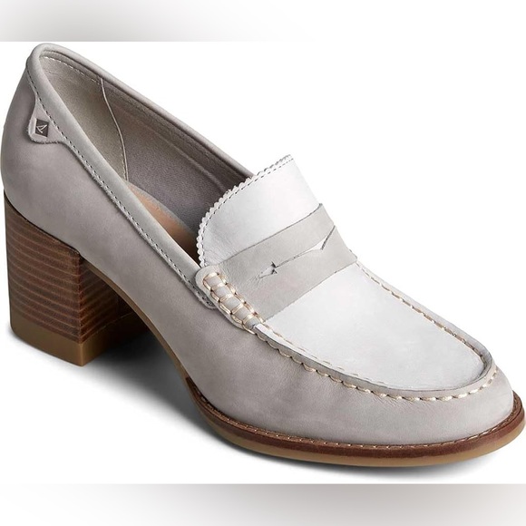 Sperry Seaport Leather Penny Loafers with Block Heels - Picture 1 of 14